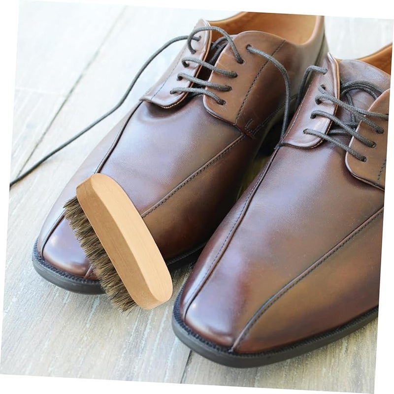 فرشاة أحذية سفر مدمجة بمقبض مريح، بشعيرات خنزير متينة لإزالة البقع - Image 5